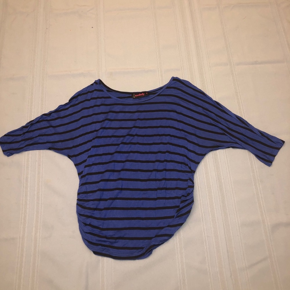 Blue and Black Striped Blouse